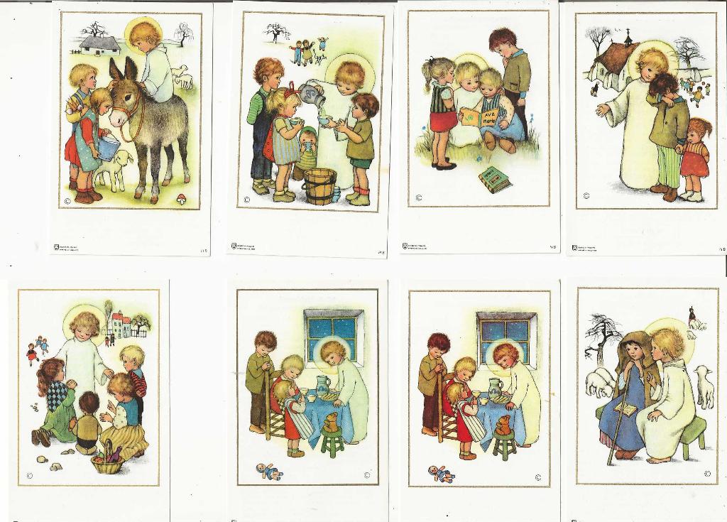 Kunst Adelt Maastricht (serie vn 8 Prentjes met Kinderen), Verzamelen, Verzenden, Zo goed als nieuw, Kaart of Prent, Christendom | Katholiek