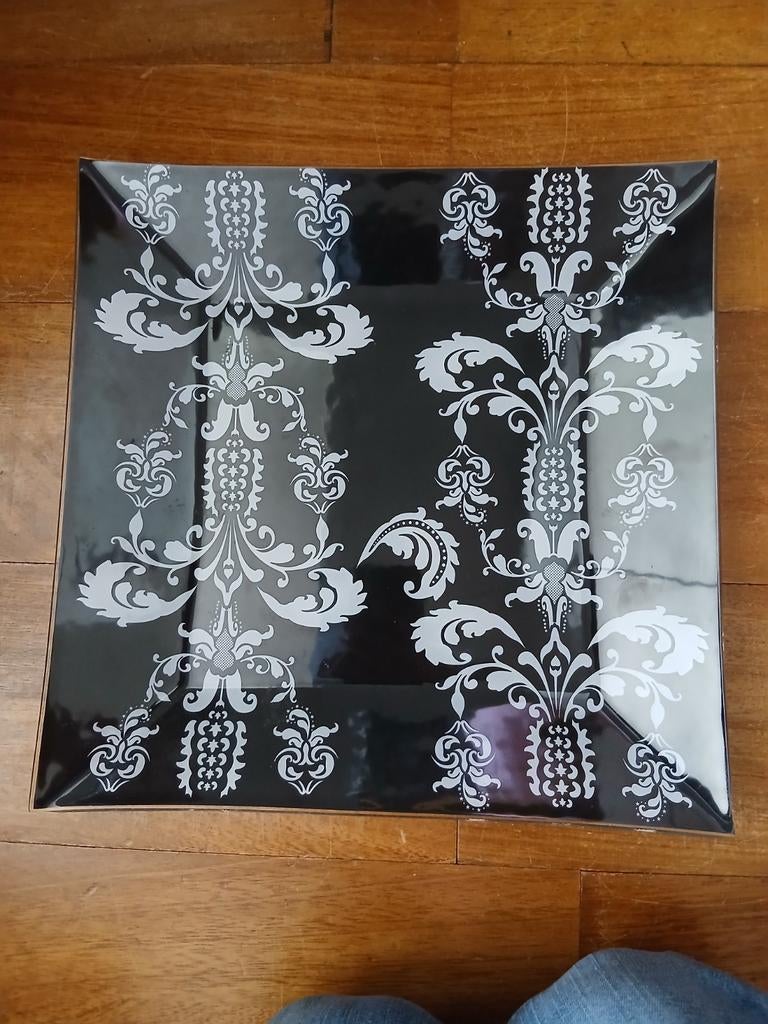 design fruitschaal / serveerbord uniek!, Schaal, Ophalen of Verzenden, Rechthoekig, Glas