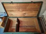 Vintage Groene Houten Kist met Metalen Details, Ophalen