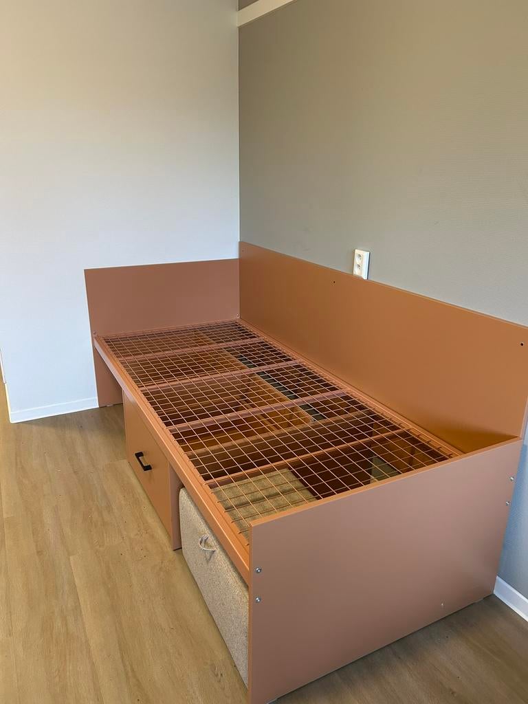 Bed, kast, bureau zeer goede projectkwaliteit, 90 cm, Eenpersoons, Wit, Ophalen of Verzenden