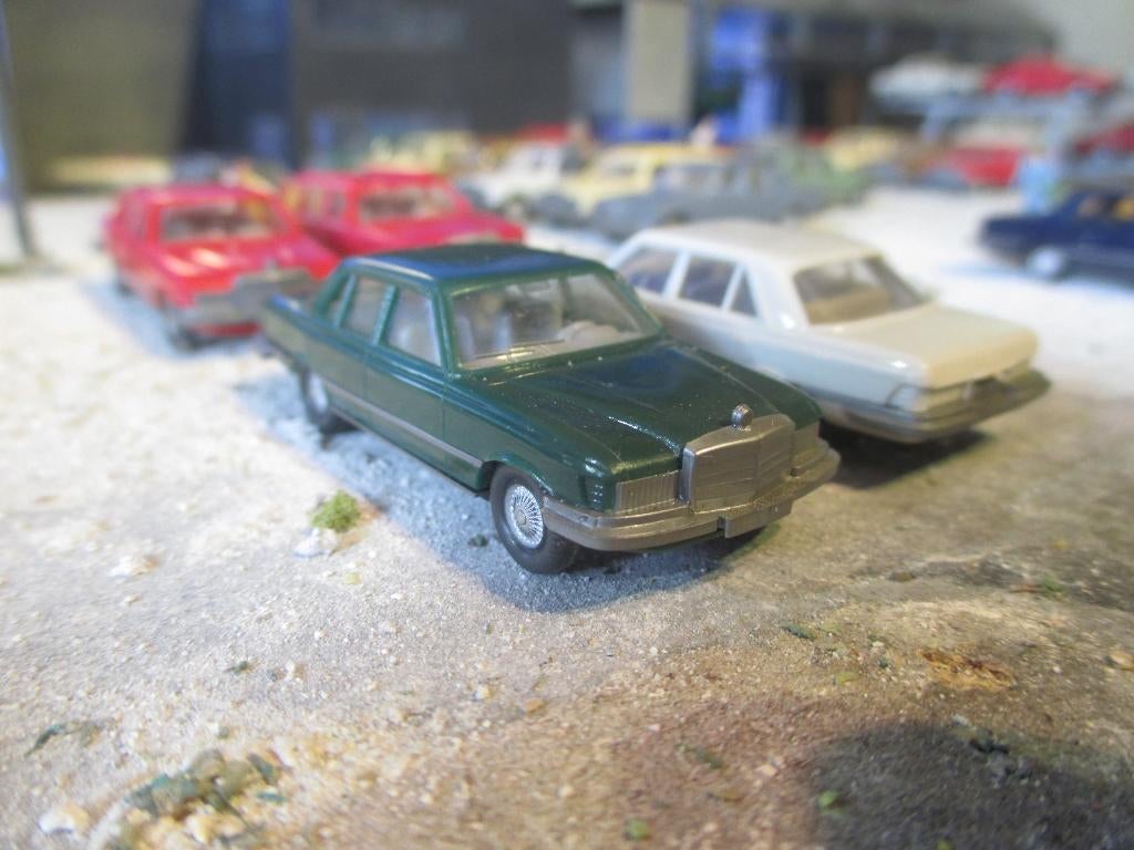 Mercedes Benz W116 450SE - Wiking Kieferngrün, Ophalen of Verzenden, Zo goed als nieuw, Auto, Wiking