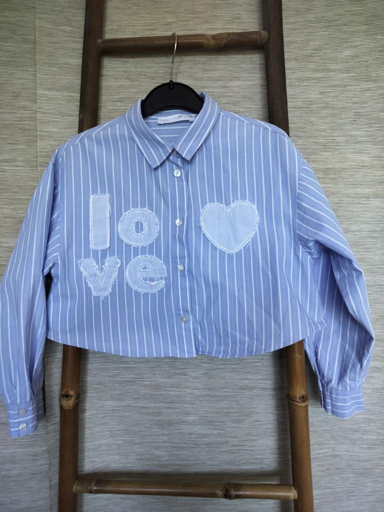Zara crop hemd maat 128, Kinderen en Baby's, Kinderkleding | Maat 128, Ophalen of Verzenden, Zo goed als nieuw