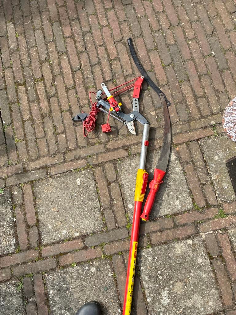 Wolf snoeischaar en takkenzaag op telescoopstok, Tuin en Terras, Snoeischaren, Gebruikt, 30 t/m 39 mm, Ophalen of Verzenden
