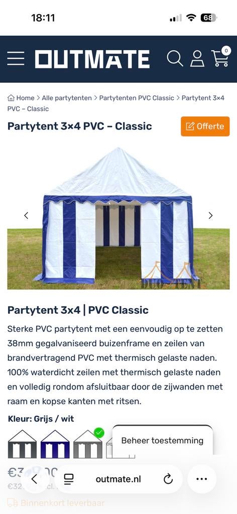 Party tent nieuw!, Tuin en Terras, Ophalen, Zo goed als nieuw, Minder dan 5 meter
