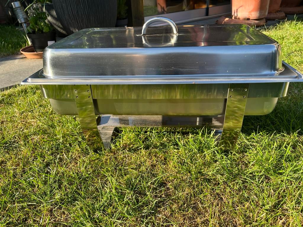 Chafing dish met 2 extra schalen 60x29,5 cm, Ophalen, Zo goed als nieuw