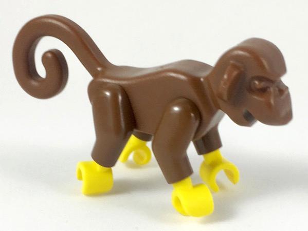Lego Brown Monkey with Yellow Hands and Feet, Ophalen of Verzenden, Gebruikt, Losse stenen, Lego