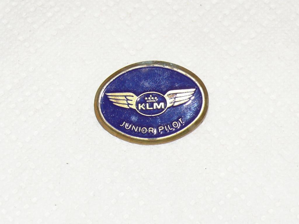 klm speldje junior pilot, vintage, Ophalen of Verzenden, Zo goed als nieuw, Patch, Badge of Embleem