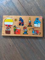 Vintage houten Muppets Sesamstraat puzzel Jumbo 1985 nr 1061, 2 tot 4 jaar, Gebruikt, Ophalen of Verzenden, Van hout