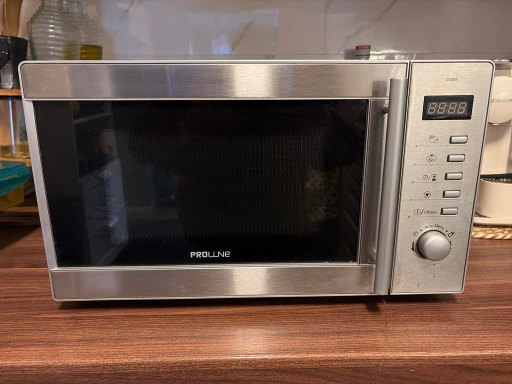 Proline GS200S Magnetron met Grill - Zilver, Gebruikt, Grill, Ophalen of Verzenden, Magnetron