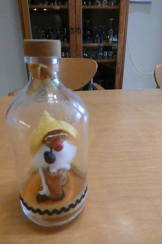 retro mannetje in glas, Verzamelen, Retro, Ophalen of Verzenden, Huis en Inrichting