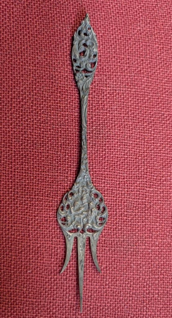 Antieke zilveren Oud Hollandsch Cakevork / Broodvork, Antiek en Kunst, Ophalen of Verzenden