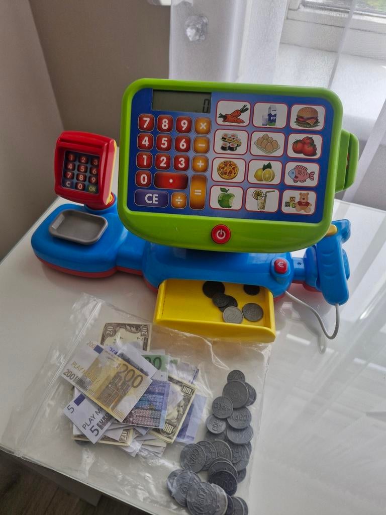 Speelgoed kassa met geld en weegschaal, Ophalen of Verzenden, Gebruikt, Jongen of Meisje
