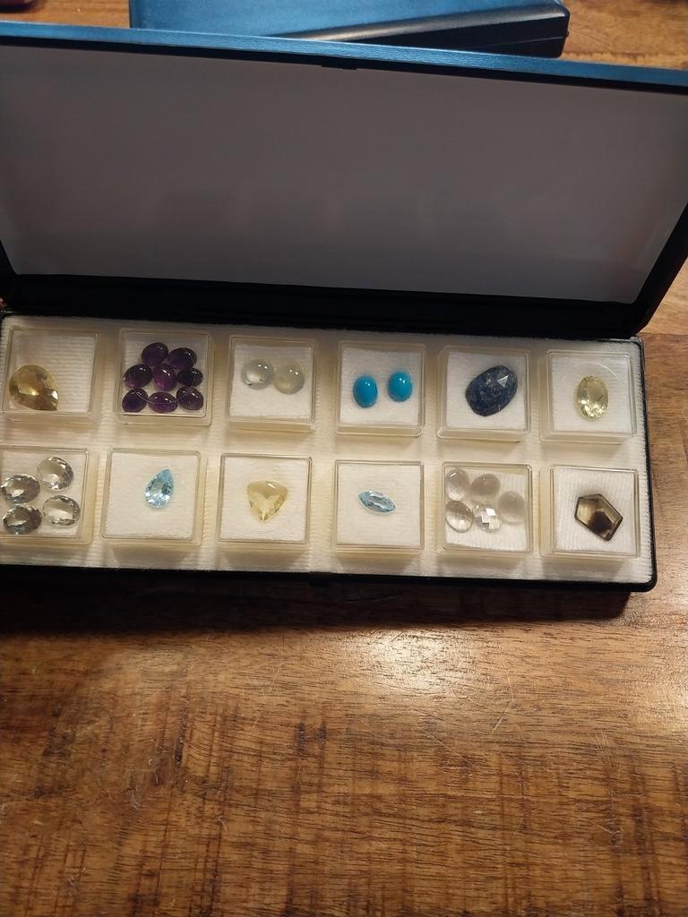 Edelstenen set met turkoois topaas amethist en meer, Ophalen of Verzenden
