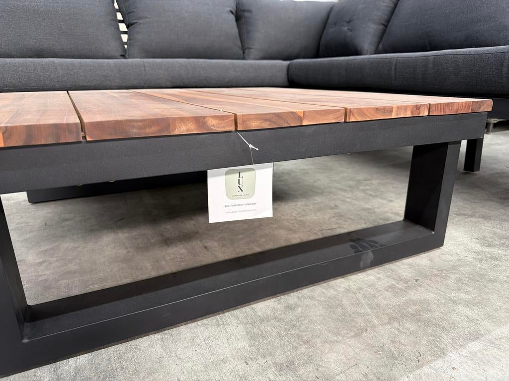 New York hoek loungeset | aluminium + hardhout | 248x248cm, Ophalen, 5 zitplaatsen, Hardhout, Bank