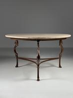 Vintage eettafel zeepaarden marmer blad, Ophalen of Verzenden