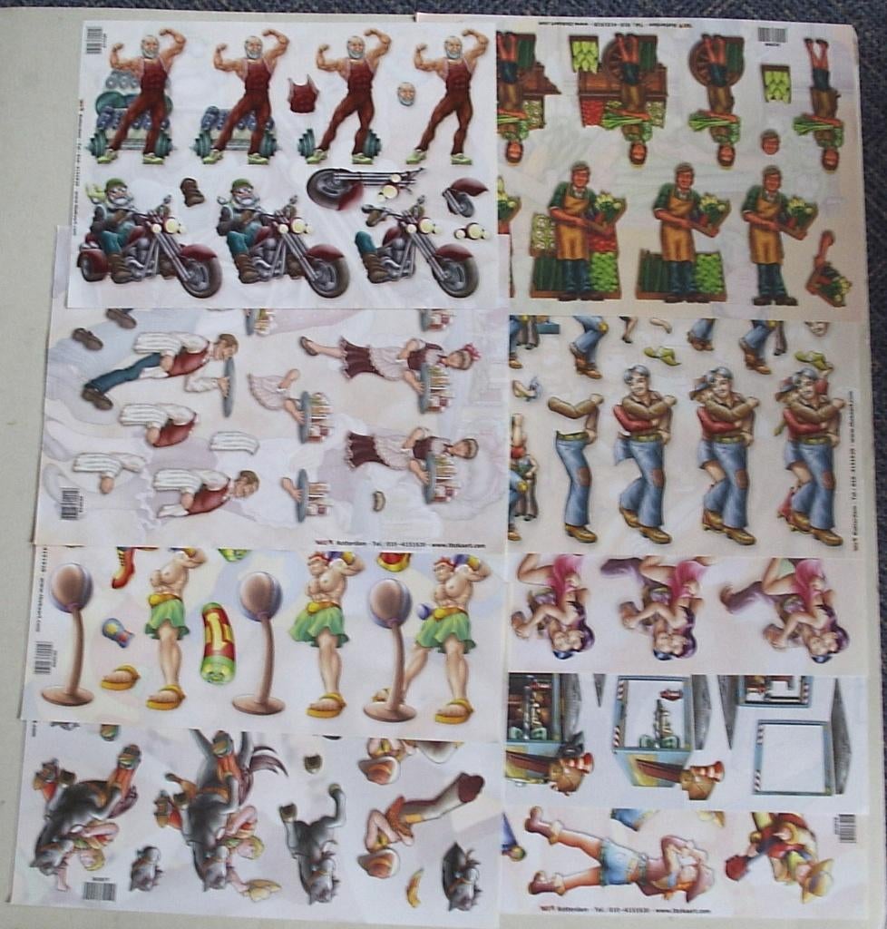 Set van 19x knipvellen TBZ voor mannen kaarten, Verzenden, Nieuw, Overige thema's, Knipvel