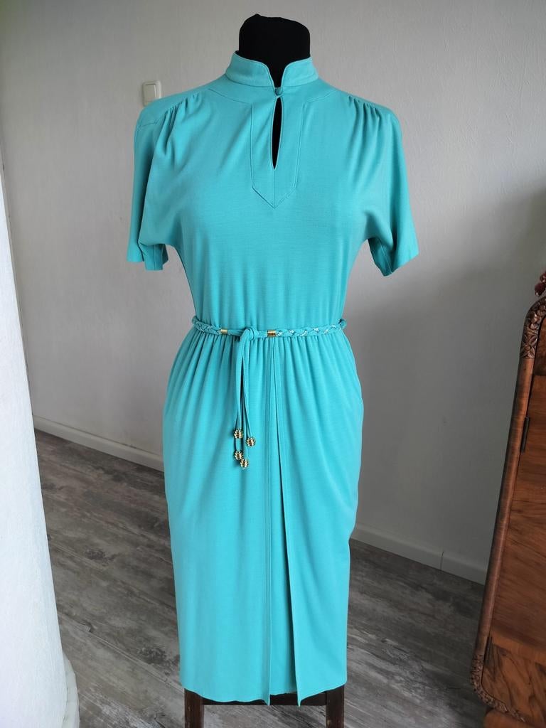 Vintage jurk, Ophalen of Verzenden, Zo goed als nieuw, Blauw