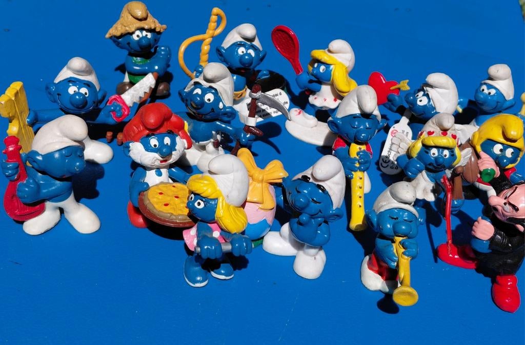 16 Smurfen jaren 80, Ophalen of Verzenden, Gebruikt, Verschillende Smurfen