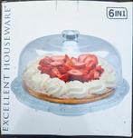 Nieuw! Excellent Houseware 6-in-1 Serveerschaal/Taartstolp, Huis en Inrichting, Keuken | Servies, Overige materialen, Nieuw, Ophalen of Verzenden