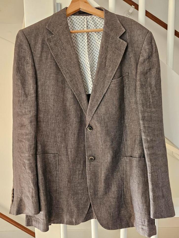 Suitsupply Colbert Linnen Maat 56 Bruin, Kleding | Heren, Kostuums en Colberts, Zo goed als nieuw, Maat 56/58 (XL), Bruin, Ophalen of Verzenden