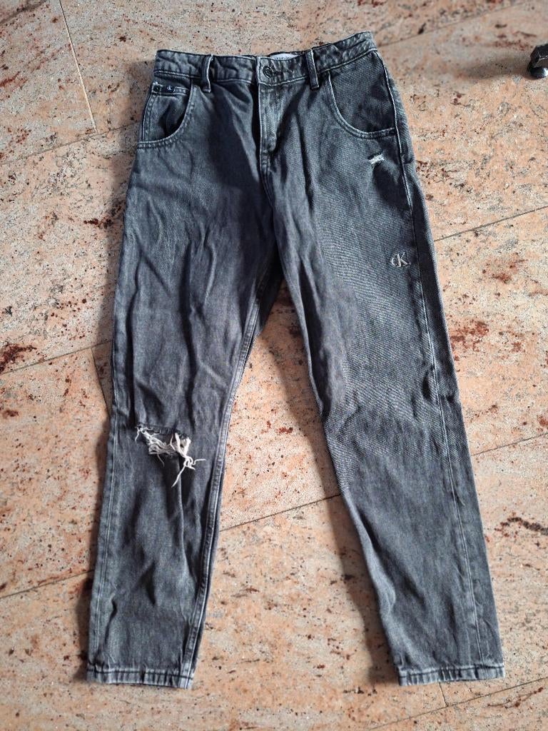 Calvin Klein used look jeans mt 12 XS, Verzenden, W27 (confectie 34) of kleiner, Grijs, Calvin Klein