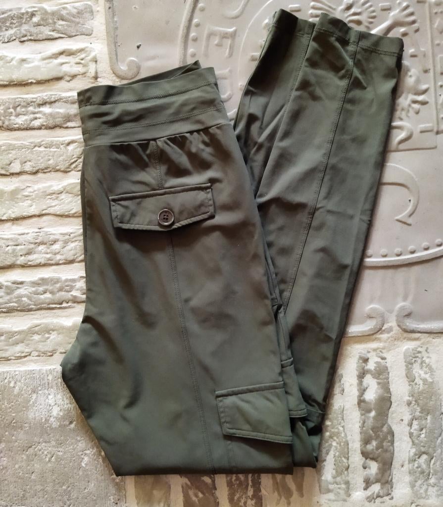 Groene Travelstof Pantalon Mi Piace Maat S, Mi Piace, Ophalen of Verzenden, Zo goed als nieuw, Maat 36 (S)