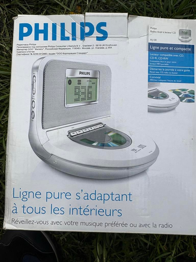 Nieuw:  Philips CD Wekkerradio AJ130 - Dual Alarm, Ophalen, Zo goed als nieuw, Radio, Met cd-speler