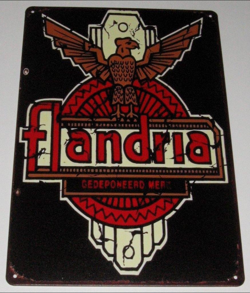 FLANDRIA BROMMER : Metalen Bord Classic Logo Flandria, Verzenden, Nieuw, Reclamebord