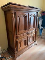 Massief eikenhouten kast met deuren en lades, Ophalen, Gebruikt, 100 tot 150 cm, Eikenhout