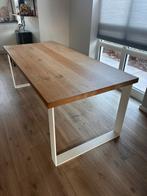 Mooie massief eiken eettafel, Ophalen, Eikenhout, 50 tot 100 cm, Zo goed als nieuw