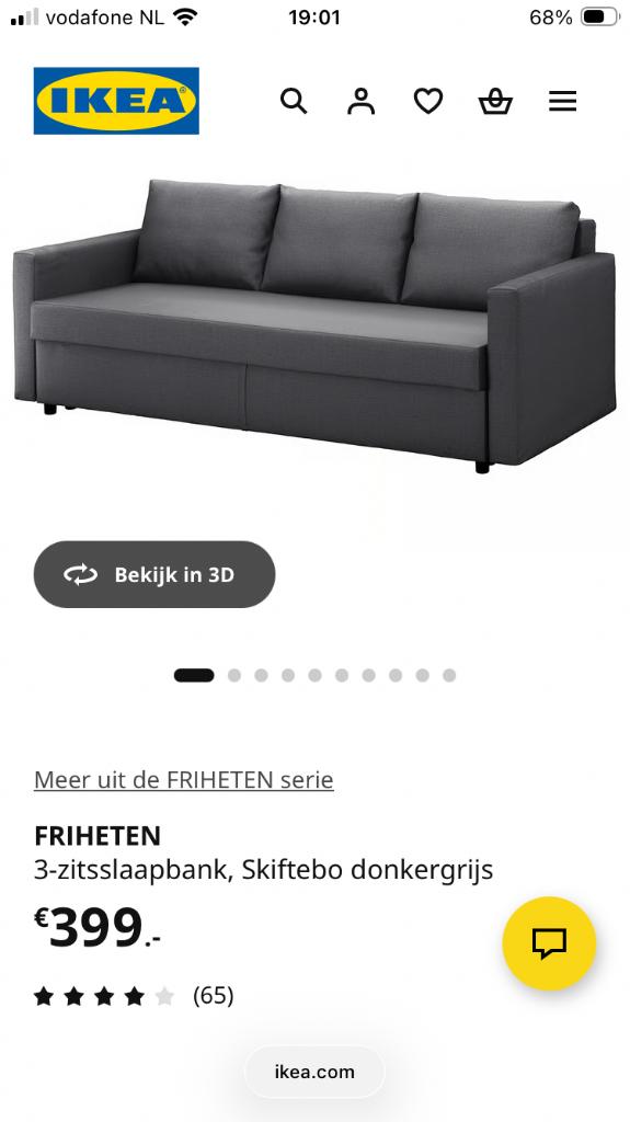 Slaapbank IKEA FRIHETEN, Tweepersoons, Ophalen of Verzenden, Zo goed als nieuw, Overige maten