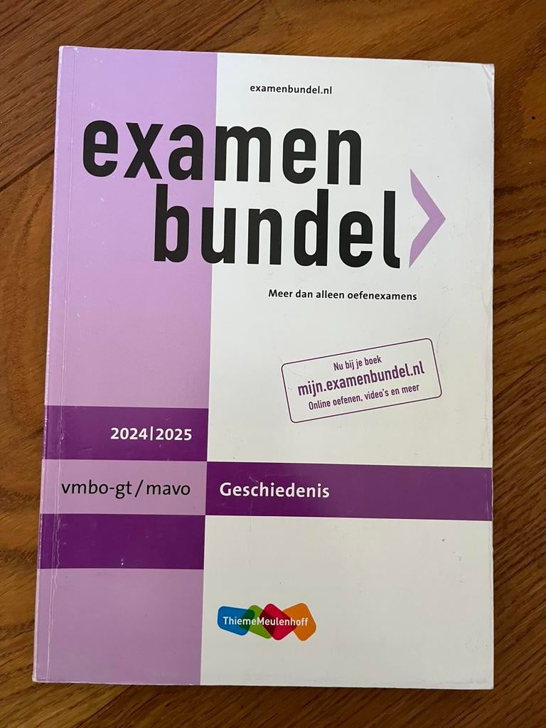 Examenbundel VMBO-gt/mavo Geschiedenis  2024/2025, Boeken, Schoolboeken, Ophalen of Verzenden, Zo goed als nieuw, VMBO, Geschiedenis