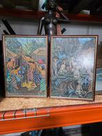 2 Balinese Schilderijen - Handgemaakte Kunst, Antiek en Kunst, Kunst | Niet-Westerse kunst, Ophalen of Verzenden