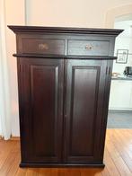 Donkerbruine computerkast met lades, Ophalen, Gebruikt, 70 tot 120 cm, 120 tot 170 cm