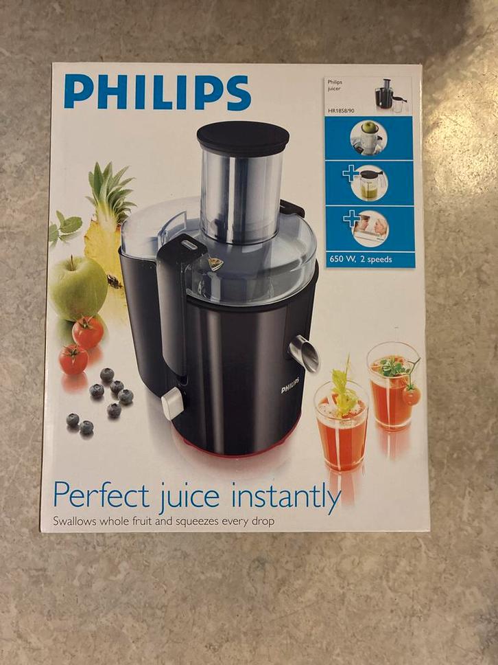 Philips Sapcentrifuge HR1858/90, Witgoed en Apparatuur, Juicers, Zo goed als nieuw, Sapcentrifuge, Elektrisch, Ophalen