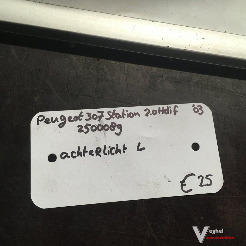 Peugeot 307 Station 2.0 hdi 2003 Wagennr 2500089  Achterlich