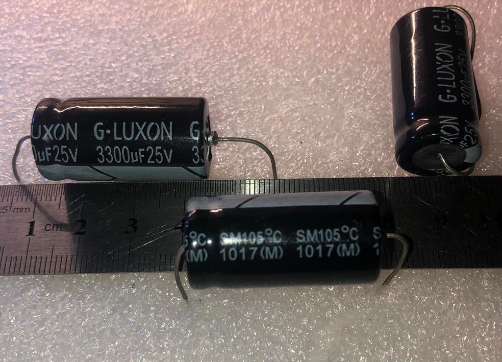 3300uF 25v G-Luxon axiale elco’s, Ophalen of Verzenden, Nieuw