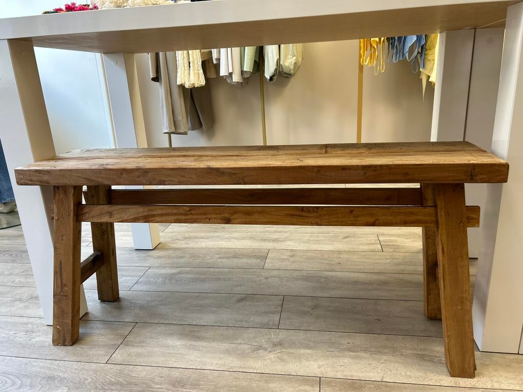 Houten Bankje, Ophalen, 100 tot 150 cm, Zo goed als nieuw, 25 tot 50 cm