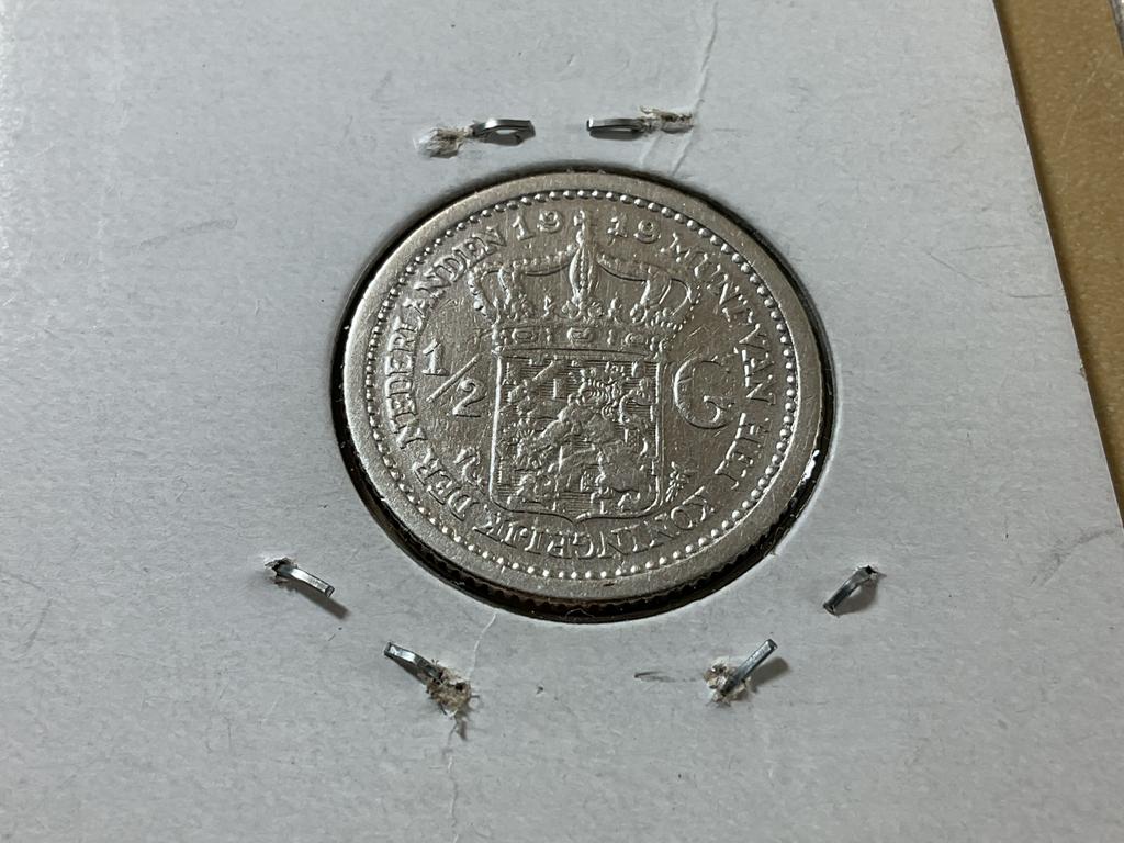 Nederland halve gulden 1919, Postzegels en Munten, Munten | Nederland, Ophalen of Verzenden, Koningin Wilhelmina, ½ gulden