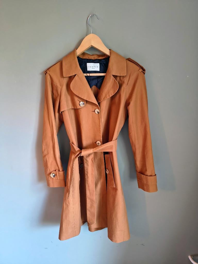 Sandro paris trenchcoat 38, Maat 38/40 (M), Sandro paris, Bruin, Ophalen of Verzenden