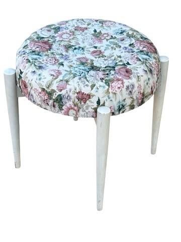 Vintage Krukje Jaren 60 Bloemenmotief Ottoman, Huis en Inrichting, Vintage, Gebruikt, Vintage, Vintage
