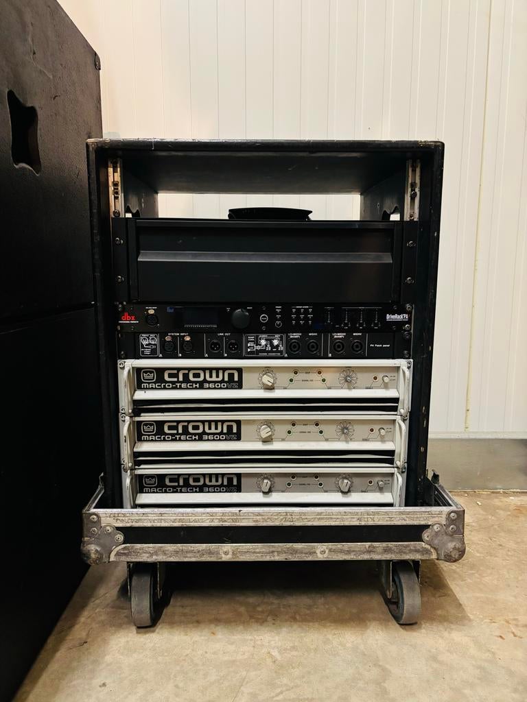 B&C Speakerset met Crown versterkerrack, Audio, Tv en Foto, Luidsprekers, Gebruikt, Complete surroundset, 120 watt of meer, Overige merken