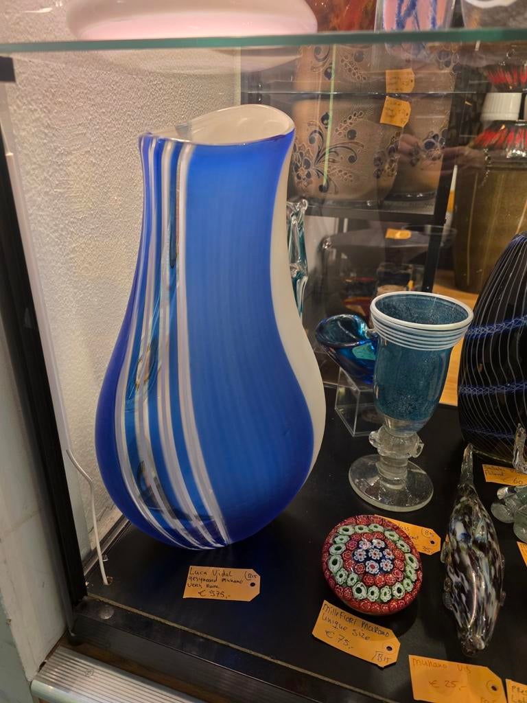 Murano vaas van Luca Vidal, gesigneerd murano Italy, Ophalen of Verzenden