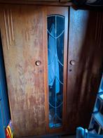 Houten kast met glas in lood, Ophalen of Verzenden