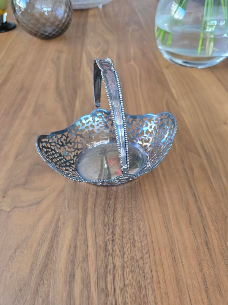 Plate Zilver bonbonschaaltje met handvat, Ophalen of Verzenden