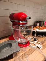KitchenAid Keukenmachine - Rood met Glazen Kom, Witgoed en Apparatuur, 4 liter of meer, Ophalen of Verzenden, Zo goed als nieuw