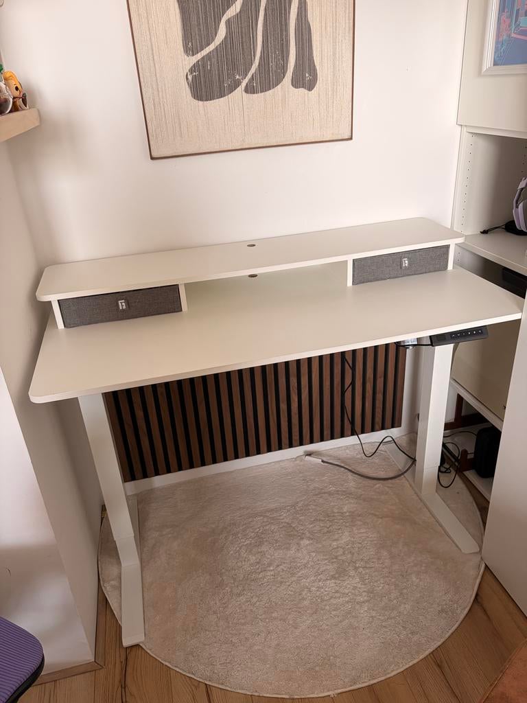 Elektrisch zit-sta bureau 120x60 cm met lades, Huis en Inrichting, Ophalen, Zit-sta bureau, Elektrisch, Spaanplaat of MDF