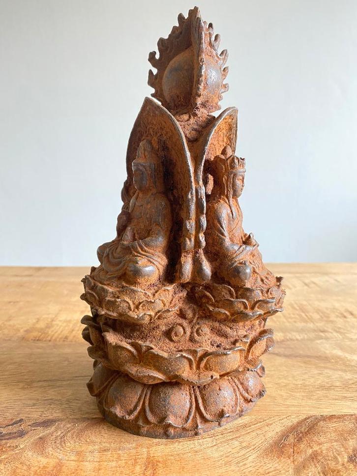 Gietijzer Altaar Vintage Boeddha beeld, Huis en Inrichting, Woonaccessoires | Boeddhabeelden, Gebruikt, Ophalen of Verzenden