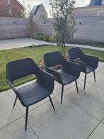 Tuinstoelen 3x zwart, incl 3x kussens, Tuin en Terras, Ophalen, Gebruikt, Kunststof