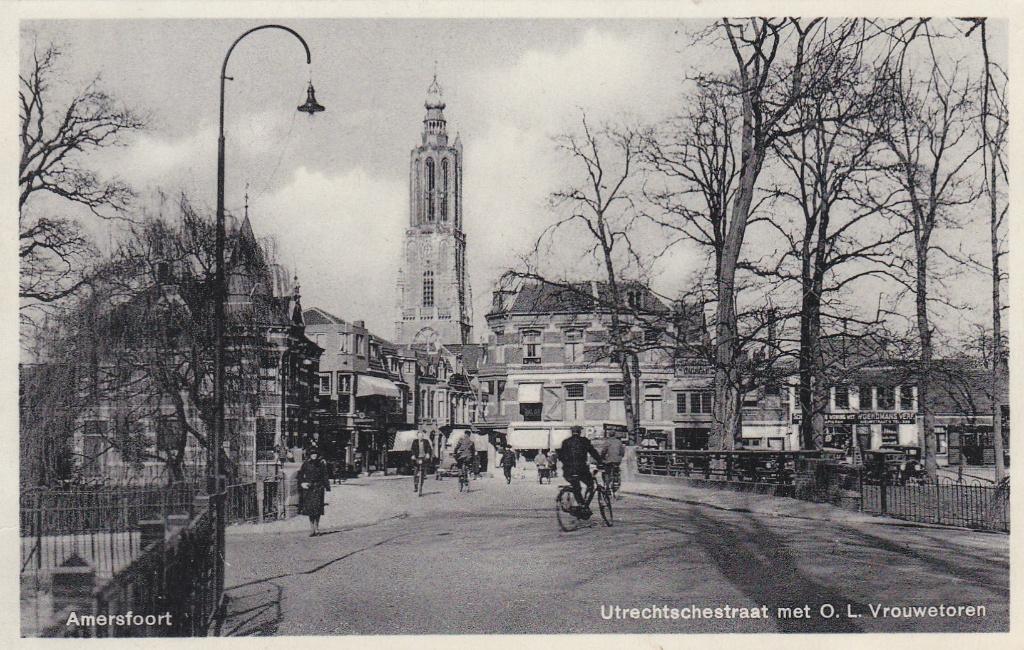 GA1648 Amersfoort Utrechtschestraat met O l Vrouwetoren 1935, Verzenden, 1920 tot 1940, Gelopen, Utrecht
